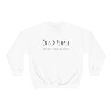 Cats>People Crewneck Sweatshirt