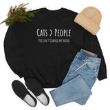 Cats>People Crewneck Sweatshirt