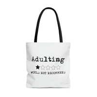 Adulting 1 Star Rating Tote Bag (White)