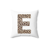 Leopard Print Initial Polyester Square Pillow