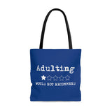 Adulting 1 Star Rating Tote Bag (Blue)