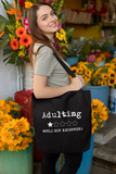 Adulting 1 Star Rating Tote Bag (Black)