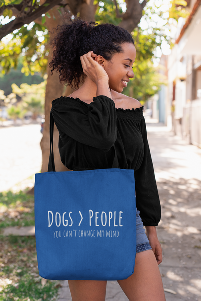 Dogs>People Tote Bag (Blue)