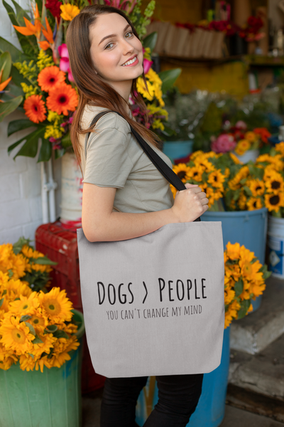 Dogs>People Tote Bag (Grey)