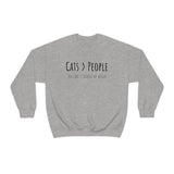 Cats>People Crewneck Sweatshirt