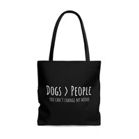 Dogs>People Tote Bag (Black)