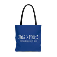 Dogs>People Tote Bag (Blue)