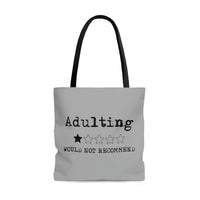 Adulting 1 Star Rating Tote Bag (Grey)