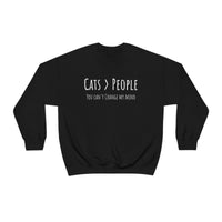 Cats>People Crewneck Sweatshirt